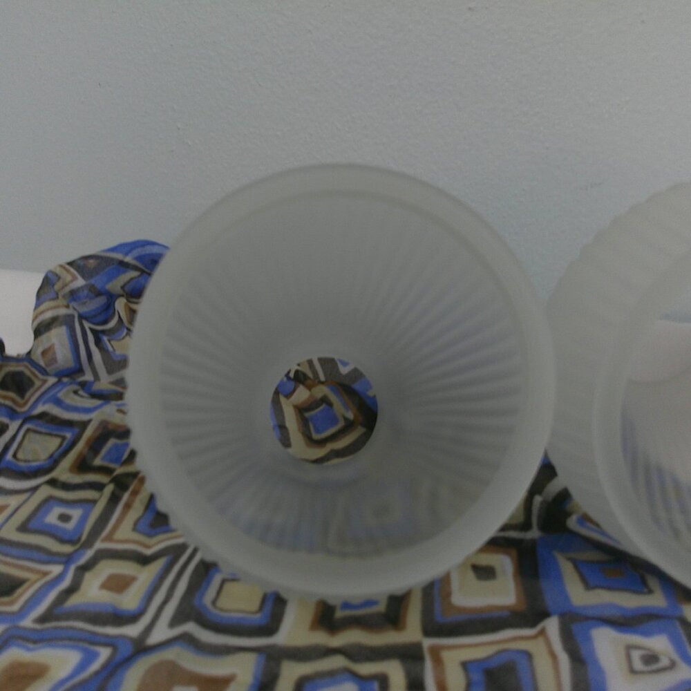 Set of Four Frosted Glass Ceiling Fan Lamp Shades - Picture 3 of 4